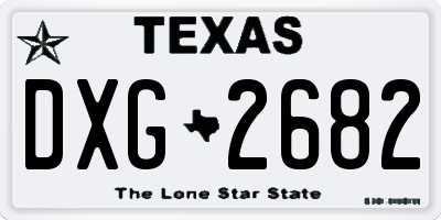 TX license plate DXG2682