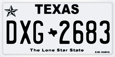 TX license plate DXG2683