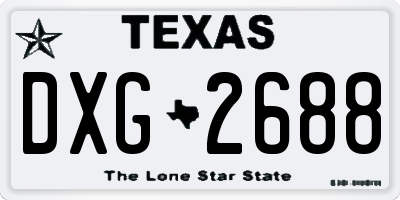 TX license plate DXG2688