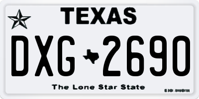 TX license plate DXG2690
