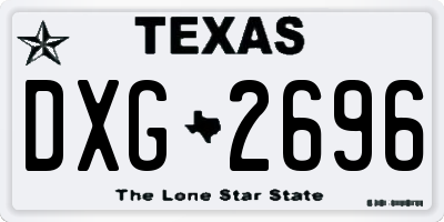 TX license plate DXG2696
