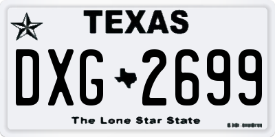 TX license plate DXG2699