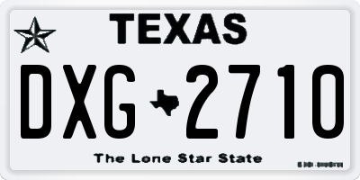 TX license plate DXG2710