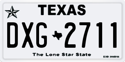 TX license plate DXG2711