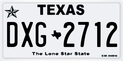 TX license plate DXG2712