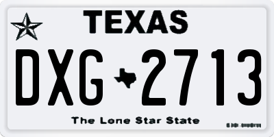 TX license plate DXG2713
