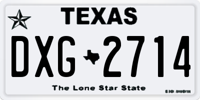 TX license plate DXG2714