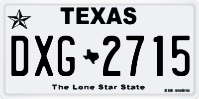TX license plate DXG2715
