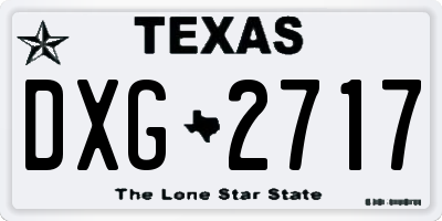 TX license plate DXG2717