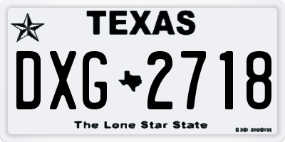 TX license plate DXG2718