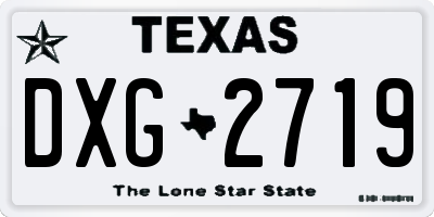 TX license plate DXG2719