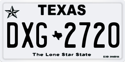 TX license plate DXG2720