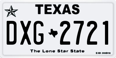 TX license plate DXG2721
