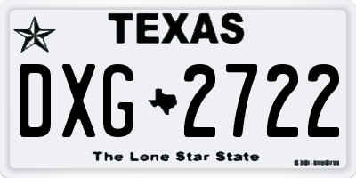 TX license plate DXG2722
