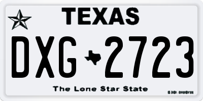 TX license plate DXG2723