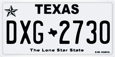 TX license plate DXG2730