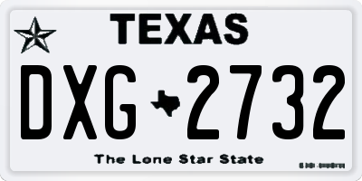 TX license plate DXG2732