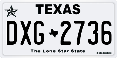 TX license plate DXG2736