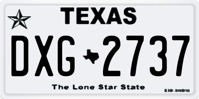 TX license plate DXG2737