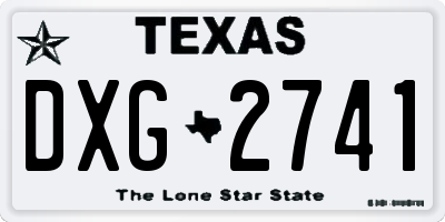 TX license plate DXG2741