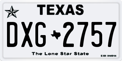 TX license plate DXG2757