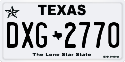 TX license plate DXG2770