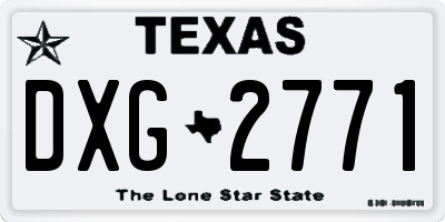 TX license plate DXG2771