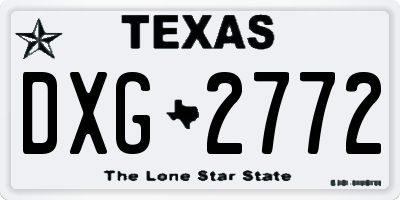 TX license plate DXG2772