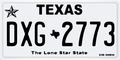 TX license plate DXG2773