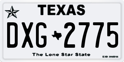 TX license plate DXG2775