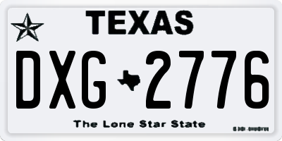 TX license plate DXG2776