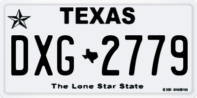 TX license plate DXG2779