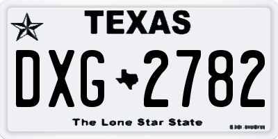 TX license plate DXG2782
