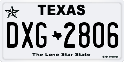 TX license plate DXG2806