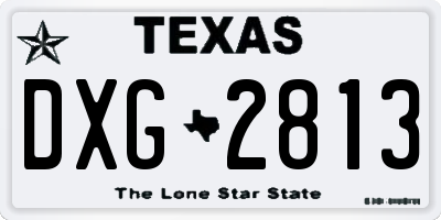 TX license plate DXG2813