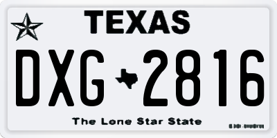 TX license plate DXG2816