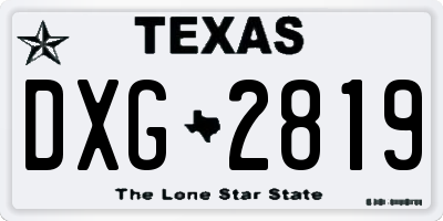 TX license plate DXG2819