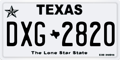 TX license plate DXG2820