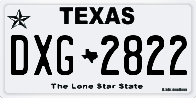TX license plate DXG2822