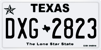 TX license plate DXG2823