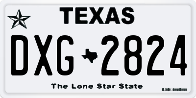 TX license plate DXG2824