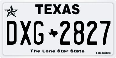 TX license plate DXG2827
