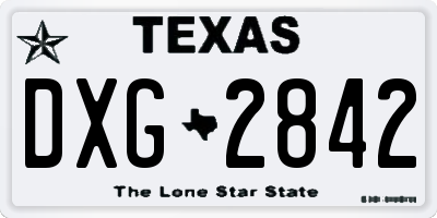 TX license plate DXG2842