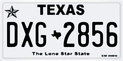 TX license plate DXG2856