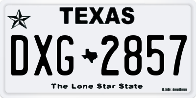 TX license plate DXG2857