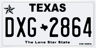 TX license plate DXG2864