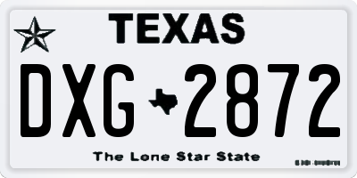 TX license plate DXG2872