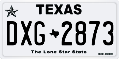 TX license plate DXG2873