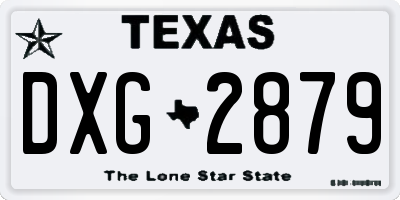 TX license plate DXG2879