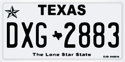 TX license plate DXG2883